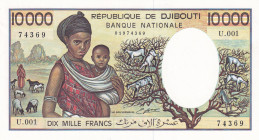 Djibouti, 10.000 Francs, 1984, UNC, p39b
UNC
There is ripple.
Estimate: $100-200