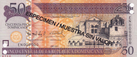 Dominican Republic, 50 Pesos Dominicanos, 2011, UNC, p183s, SPECIMEN
UNC
Estimate: $25-50