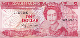 East Caribbean States, 1 Dollar, 1988, UNC(-), p21k
UNC(-)
Queen Elizabeth II. Potrait
Estimate: $25-50