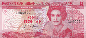 East Caribbean States, 1 Dollar, 1988/1989, UNC(-), p21l
UNC(-)
Queen Elizabeth II. Potrait
Estimate: $30-60