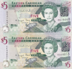 East Caribbean States, 5 Dollars, 2008, UNC, p47a, (Total 2 banknotes)
UNC
Queen Elizabeth II. Potrait
Estimate: $15-30