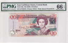 East Caribbean States, 20 Dollars, 2008, UNC, p49a
UNC
PMG 66 EPQ, Queen Elizabeth II. Potrait
Estimate: $25-50
