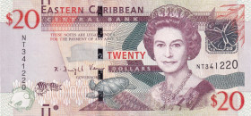 East Caribbean States, 20 Dollars, 2015, AUNC, p53b
AUNC
Queen Elizabeth II. Potrait
Estimate: $15-30