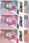 East Caribbean States, 20-50-100 Dollars, 2019, UNC, pNew, (Total 3 banknotes)
UNC
Polymer plastics banknote
Estimate: $125-250