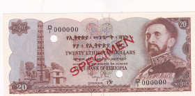 Ethiopia, 20 Dollars, 1961, UNC, p21s, SPECIMEN
UNC
Estimate: $150-300
