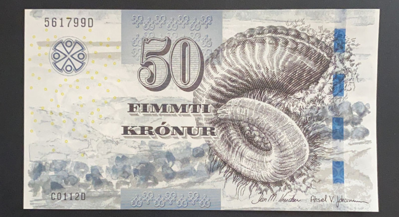 Faeroe Islands, 50 Kronur, 2011, UNC, p29
UNC
Estimate: $15-30