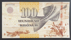 Faeroe Islands, 100 Kronur, 2011, UNC, p30
UNC
Estimate: $40-80