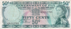 Fiji, 50 Cents, 1971, VF, p64b
VF
Queen Elizabeth II. Potrait, Stained
Estimate: $15-30