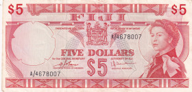 Fiji, 5 Dollars, 1974, XF(-), p73c
XF(-)
Queen Elizabeth II. Potrait
Estimate: $60-120