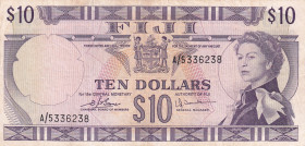 Fiji, 10 Dollars, 1974, VF, p74c
VF
Queen Elizabeth II. Potrait, Stained
Estimate: $40-80