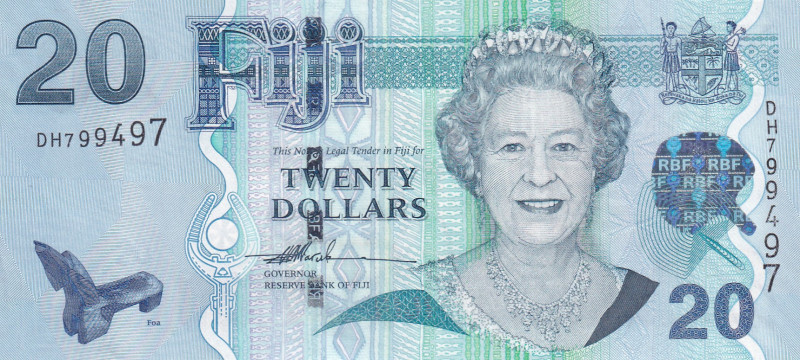 Fiji, 20 Dollars, 2007, UNC, p112a
UNC
Queen Elizabeth II. Potrait
Estimate: ...