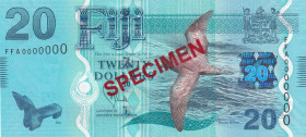 Fiji, 20 Dollars, 2013, UNC, p117s, SPECIMEN
UNC
Estimate: $25-50