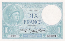 France, 10 Francs, 1939, UNC(-), p84
UNC(-)
Light handling
Estimate: $50-100