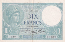 France, 10 Francs, 1939, XF, p84
XF
Estimate: $15-30