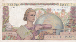 France, 10.000 Francs, 1951, VF, p132d
VF
There are pinholes and spots.
Estimate: $15-30