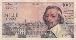 France, 1.000 Francs, 1954, VF, p134a
VF
There are stains and openings.
Estimate: $15-30