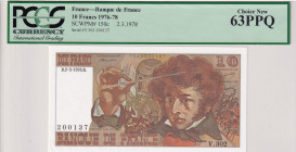 France, 10 Francs, 1978, UNC, p150c
UNC
PCGS 63 PPQ
Estimate: $35-70