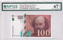 France, 100 Francs, 1997, UNC, p158
UNC
NPGS 67 EPQ
Estimate: $30-60