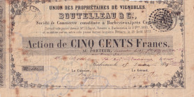 France, 500 Francs, 1854, VF, 
VF
There are pinholes and spots.
Estimate: $50-100