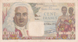 French Equatorial Africa, 100 Francs, 1947, XF, p24
XF
Stain, one tear and pinhole
Estimate: $100-200