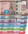 Gambia, 5-10-20-50-100-200 Dalasis, 2015, UNC, p31-p36, (Total 6 banknotes)
UNC
Estimate: $25-50