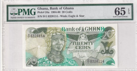 Ghana, 20 Cedis, 1984/1986, UNC, p24a
UNC
PMG 65 EPQ
Estimate: $40-80