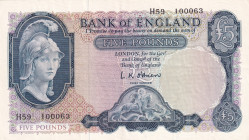 Great Britain, 5 Pounds, 1961, XF(-), p371a
XF(-)
Estimate: $15-30