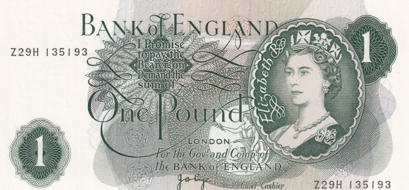 Great Britain, 1 Pound, 1970/1977, UNC, p374g
UNC
Queen Elizabeth II. Potrait...