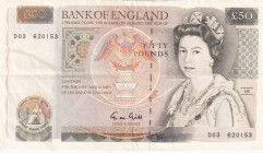 Great Britain, 50 Pounds, 1988/1991, XF(-), p381b
XF(-)
Queen Elizabeth II. Potrait, Has tape
Estimate: $60-120