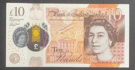 Great Britain, 10 Pounds, 2016, UNC, p395
UNC
Queen Elizabeth II portrait, Polymer plastic banknote
Estimate: $20-40