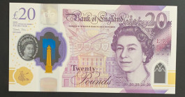 Great Britain, 20 Pounds, 2018, UNC, p396
UNC
Queen Elizabeth II portrait, Polymer plastic banknote
Estimate: $30-60