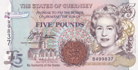Guernsey, 5 Pounds, 1996, UNC, p56a
UNC
Queen Elizabeth II. Potrait
Estimate: $20-40