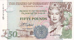 Guernsey, 50 Pounds, 1994, AUNC, p59
AUNC
Queen Elizabeth II. Potrait
Estimate: $50-100
