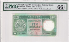 Hong Kong, 10 Dollars, 1988, UNC, p191b
UNC
PMG 66 EPQ
Estimate: $30-60
