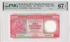 Hong Kong, 100 Dollars, 1992, UNC, p198d
UNC
PMG 67 EPQ, High condition 
Estimate: $60-120
