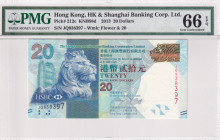 Hong Kong, 20 Dollars, 2013, UNC, p212c
UNC
PMG 66 EPQ
Estimate: $25-50