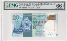 Hong Kong, 20 Dollars, 2013, UNC, p212c
UNC
PMG 66 EPQ
Estimate: $25-50