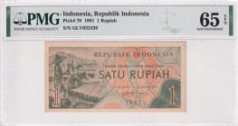 Indonesia, 1 Rupiah, 1961, UNC, p78
UNC
PMG 65 EPQ
Estimate: $25-50