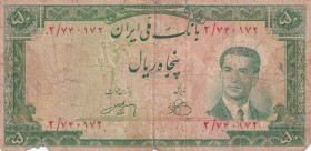 Iran, 50 Rials, 1951, FINE, p56
FINE
There are cracks, tears and stains.
Estimate: $15-30