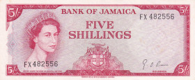 Jamaica, 5 Shillings, 1964, AUNC, p51Ad
AUNC
Queen Elizabeth II. Potrait
Estimate: $150-300