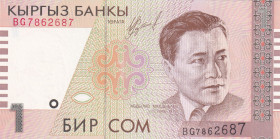 Kyrgyzstan, 1 Som, 1999, UNC, p15a, Radar
UNC
Estimate: $15-30