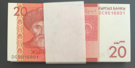 Kyrgyzstan, 20 Som, 2016, UNC, p24a, BUNDLE
UNC
(Total 100 consecutive banknotes)
Estimate: $25-50