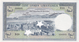 Lebanon, 100 Livres, 1952, UNC, p60s, SPECIMEN
UNC
Estimate: $75-150