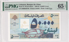 Lebanon, 50.000 Livres, 1995, UNC, p73
UNC
PMG 65 EPQ
Estimate: $40-80