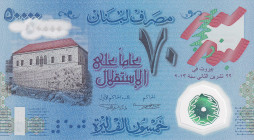 Lebanon, 50.000 Livres, 2013, UNC(-), p96
UNC(-)
Commemorative and Polymer Banknote
Estimate: $30-60