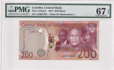 Lesotho, 200 Maloti, 2015, UNC, p25
UNC
PMG 67 EPQ, High condition 
Estimate: $35-70