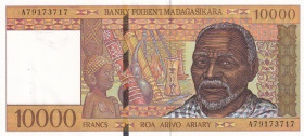 Madagascar, 10.000 Francs=2.000 Ariary, 1995, UNC, p79b
UNC
It has a punch hole.
Estimate: $15-30