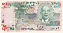 Malawi, 20 Kwacha, 1990, UNC, p26
UNC
Estimate: $60-120