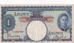 Malaya, 1 Dollar, 1941, FINE, p11
FINE
Estimate: $25-50