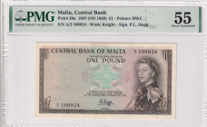 Malta, 1 Pound, 1969, AUNC, p29a
AUNC
PMG 55, Queen Elizabeth II. Potrait
Estimate: $150-300